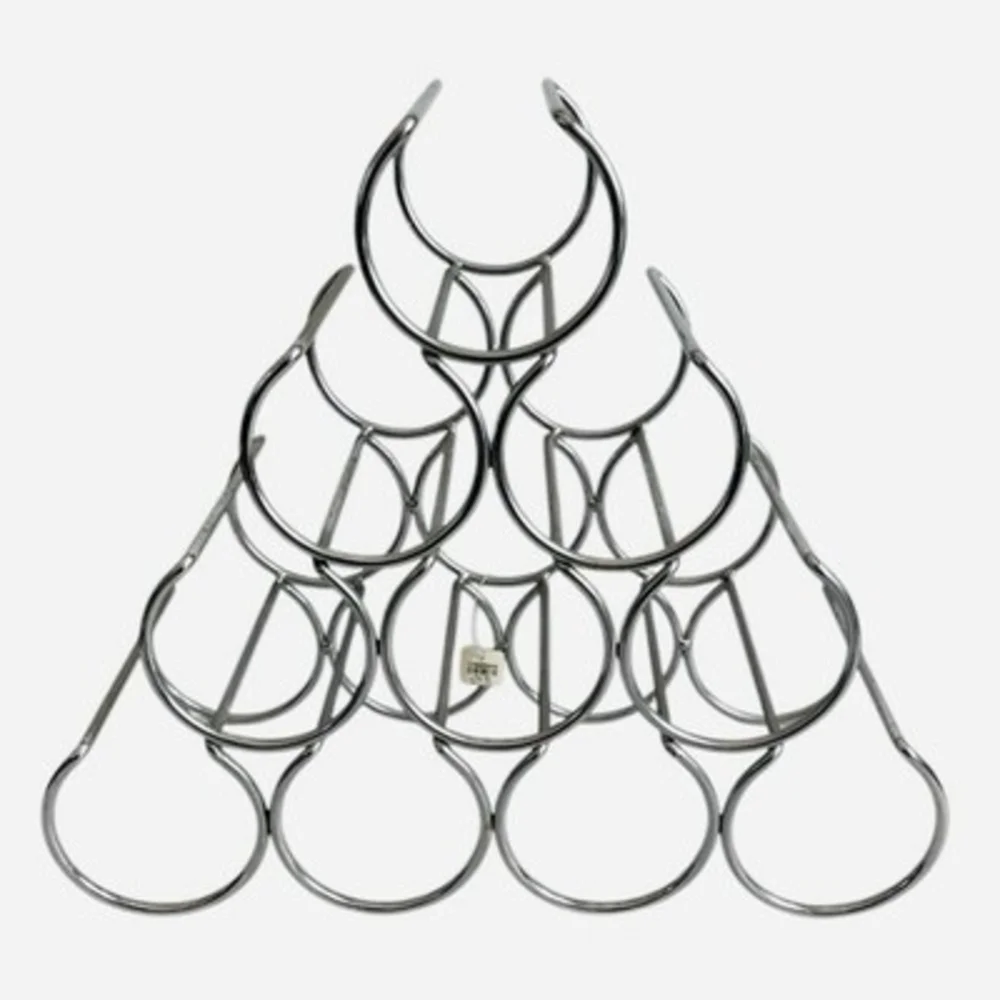 Crate & Barrel Arc Metal Wine Rack Tabletop 10Bottle Holder Free Standing Silver